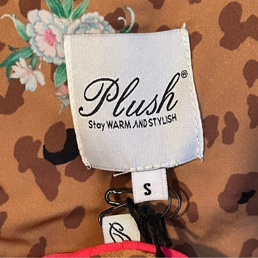 Plush‎ Apparel 3 piece Satin Pajama & Eye Mask Set Florals and Animal Print NWT - Picture 14 of 15